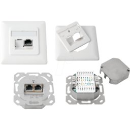 FREI RJ45 2UP C6A-U - RJ45 caja de conexiones, CAT.6A, ARRIBA, abajo / ARRIBA