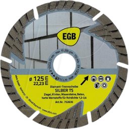 EGB 752635 - Disco de corte de diamante 125 mm "plateado TS