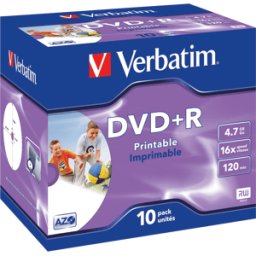 DVD+R4,7 VER10P - Verbatim DVD+R 4,7GB,10erJewelCase, printable