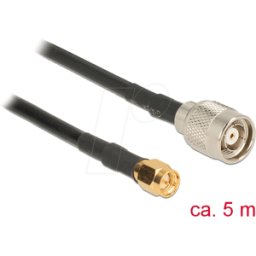 DELOCK 89513 - Cable de antena RF, conector RP-TNC > conector SMA, 5 m