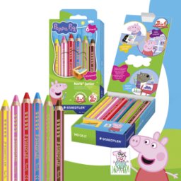 STAEDTLER 140C6L - Lápiz de colores, Peppa Pig, 6 colores con afilador