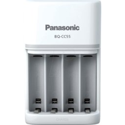 PANASONIC ENELOOP BQ-CC55C - Cargador enchufable controlado por el procesador, NiMH, blanco