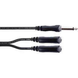 CORDIAL EY 0,3 PGG - Cable adaptador en Y, jack mono de 6,3 mm > 2x jack mono de 6,3