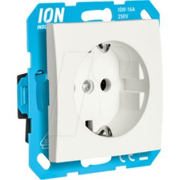 ION INDUSTRIES ION 10302215 - Enchufe de pared RA con protección táctil E1, blanco alpino mate