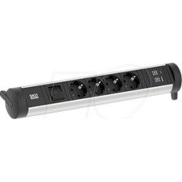 BACHMANN BACH 706.002 - Regleta de enchufes CYCLE 4 veces, tipo F - CEE 7/3, USB a+C.