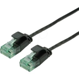 ROLINE RECYCLED MATERIAL ROLINE 21453453 - Cable de interconexiones Cat.6a (clase EA) UTP, Slim, negro, 1 m