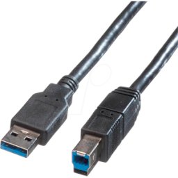 ROLINE 11028870 - Cable USB 3,0, Un macho a B macho, 1,8 m..