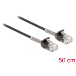 DELOCK 87015 - Cable de conexión RJ45 Cat.6a UTP 0,5 m negro