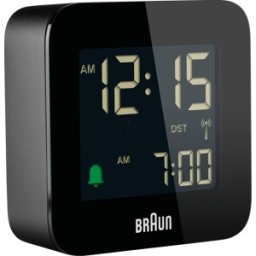 BRAUN BC08B-DCF - Despertador de viaje inalámbrico digital negro