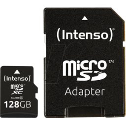 INTENSO 3413491 - Tarjeta de memoria MicroSDXC de 128GB, Intenso Clase 10