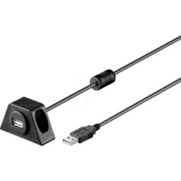 GOOBAY 95444 - Cable alargador USB 2.0 con soporte de montaje, 0,6 m