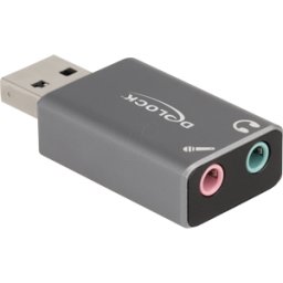 DELOCK 66633 - Adaptador de audio USB-A: 2 conectores hembra de 3,5 mm