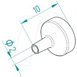 ERSA 0472AR - Tobera de aire caliente 0472AR, 2,0 mm, recta