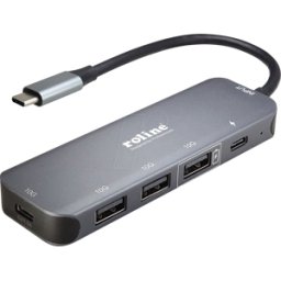 ROLINE 14025048 - USB 3,1, concentrador de 4 puertos, 3xA, 1xC, cable USB-C.