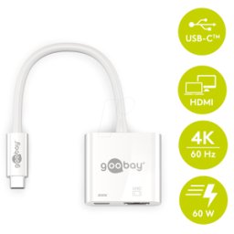 GOOBAY 62110 - Adaptador USB-C multipuerto 1 HDMI, 1 USB tipo C