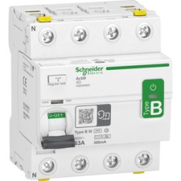 SCHNEIDER ELECTRIC A9Z64463 - Disyuntor diferencial universal, 4P, 63A, FI tipo B-SI, 300 mA
