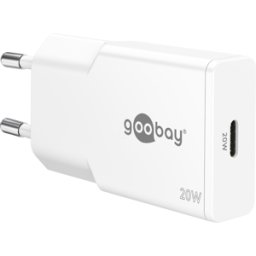GOOBAY 75728 - Cargador USB, 20 W, 1x USB-C, GaN, SLIM, blanco