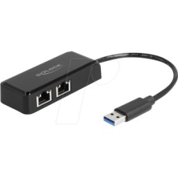 DELOCK 64194 - Adaptador USB Tipo-A a 2 x LAN Gigabit