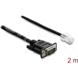 DELOCK 64296 - Conector de cable RJ45 > Serial RS-232 D-Sub 9 conector, 2 m.