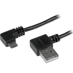 STARTECH.COM ST USB2AUB2RA1M - Cable USB 2,0 USB-A a USB Micro-B, en ángulo, 1 m..