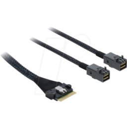 DELOCK 82156 - Cable PCIe 4.0 Slim SAS SFF-8654 8i a 2 x Mini SAS HD SFF-8643,