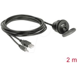 DELOCK 85719 - Conector macho USB tipo a + conector jack de 4 patillas de 3,5 m