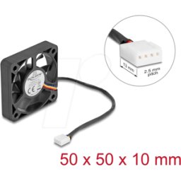 DELOCK 67314 - Ventilador axial de 12 V de corriente continua, 50 x 50 x 10 mm