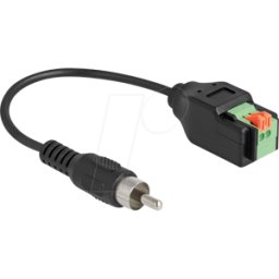 DELOCK 66254 - Kabel Cinch Stecker/Terminalblock Adapter mit Drucktaster 15 cm