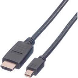 VALUE 11995791 - Conector Mini DisplayPort 1.1 a HDMI a, 1080p 60Hz, 2,0 m