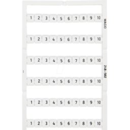WAGO 248-502 - Tarjeta de etiquetado Mini-WSB, impresa, 1 ... 10 (10x), blanco