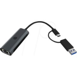 ICYBOX IB-LAN301-C3 - Tarjeta de red, USB-a / USB-C, 2,5 Gigabit Ethernet, 1 RJ45