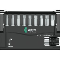 WERA 8167-6 TORX - Bit Set Bit-Check 10, 9 piezas TORX (TX), Torsión