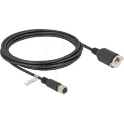 DELOCK 80454 - Cable M12 Codificado D de 4 pines hembra a RJ45 hembra para inst