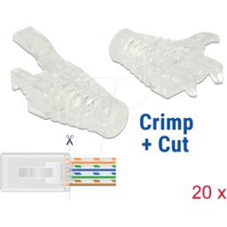 DELOCK 86455 - Protección contra dobladuras de red RJ45 Crimp+Cut 20 unidades
