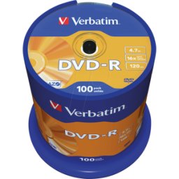 VERBATIM 43549 - DVD-R Verbatim 4,7GB, mate, bobina de 100 unidades