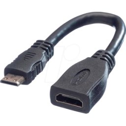 VALUE 11995586 - Conector hembra HDMI-a > conector HDMI Mini-C, con Ethernet, 0,1