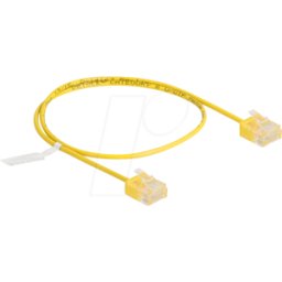 DELOCK 80898 - Cable de red RJ45 Cat.6 UTP Ultra Slim 0,5 m amarillo con enchuf