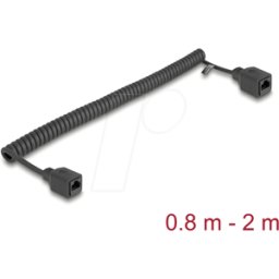 DELOCK 90671 - Cable espiral RJ45 hembra a conector hembra Cat.5e 0,8 m a 2 m n