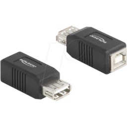 DELOCK 67203 - Adaptador USB 2.0, conector A > conector B, negro