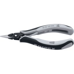 KNIPEX KN 34 52 130 ESD - Alicates para electrónica ESD, redondo plano, 130 mm