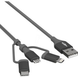 ANSMANN ANS 1700-0136 - Cable de carga Micro B/tipo C/Lightning, 1,2 m