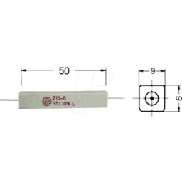 VITROHM 11W AXIAL 0,51 - Resistencia del cable, axial, 11 W, 510 mOhmios, 10%