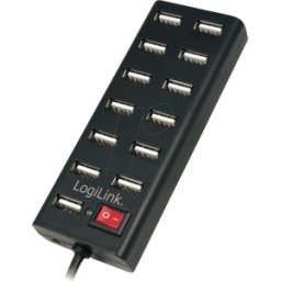 LOGILINK UA0126 - Logilink USB 2.0 Hub de 13 puertos - interruptor, negro
