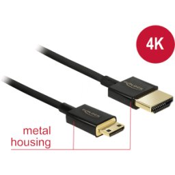 DELOCK 85118 - Cable HDMI de alta velocidad, macho > Mini-C macho, 0,25 m..