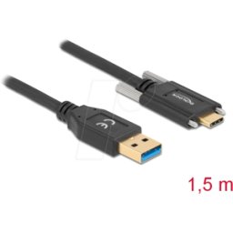 DELOCK 84017 - Cable USB 3.0, conector macho a macho C, tornillos laterales, 1,