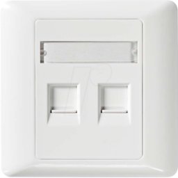 NEDIS N CCGB89760WT - Caja vacía con placa frontal para 2x módulo KEYSTO