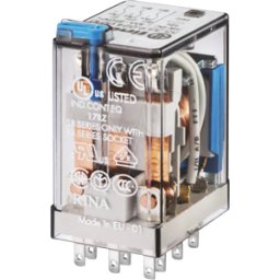 FINDER FIN 55.33.8 12V - Relé con conexiones enchufables, 3 CO, 10 a, 12 V CA