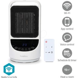 NEDIS N HTFA22WTW - Ventilador de aire caliente WLAN, 1500 W