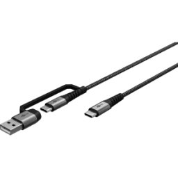 GOOBAY 70277 - Cable de carga y sincronización 2in1, USB-C > USB-C / USB