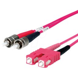 TELEGÄRTNER TG 100012188 - Cable adaptador dúplex, 50/125, OM4,ST/LC, violeta, 2 m.